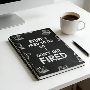 High-Quality A5 Spiral Notebook, Flat Lay Design, Ideal for Students, Diary Recording Journal, No Ca Prop 65 Warning