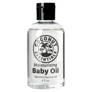 Coconut Essentials Natural Baby Oil - Moisturizing - No Mineral Oil, Infant & Newborn, MCT for Sensitive Skin, Eczema & Dry Skin Relief, 6 fl oz