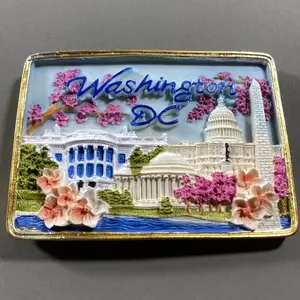 New York Empire State Building 3D Resin Fridge Magnet,Trevi Water Fountain Rome Fridge Magnet,Washington DC Refrigerator Magnet,USA Tourist Souvenir ,Decor Magnetic