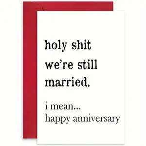 Funny Humorous Happy Anniversary Crafted Greeting Card for Couples, 1pcs Anniversary Gift for Wife and Husband, Perfect Celebration Message