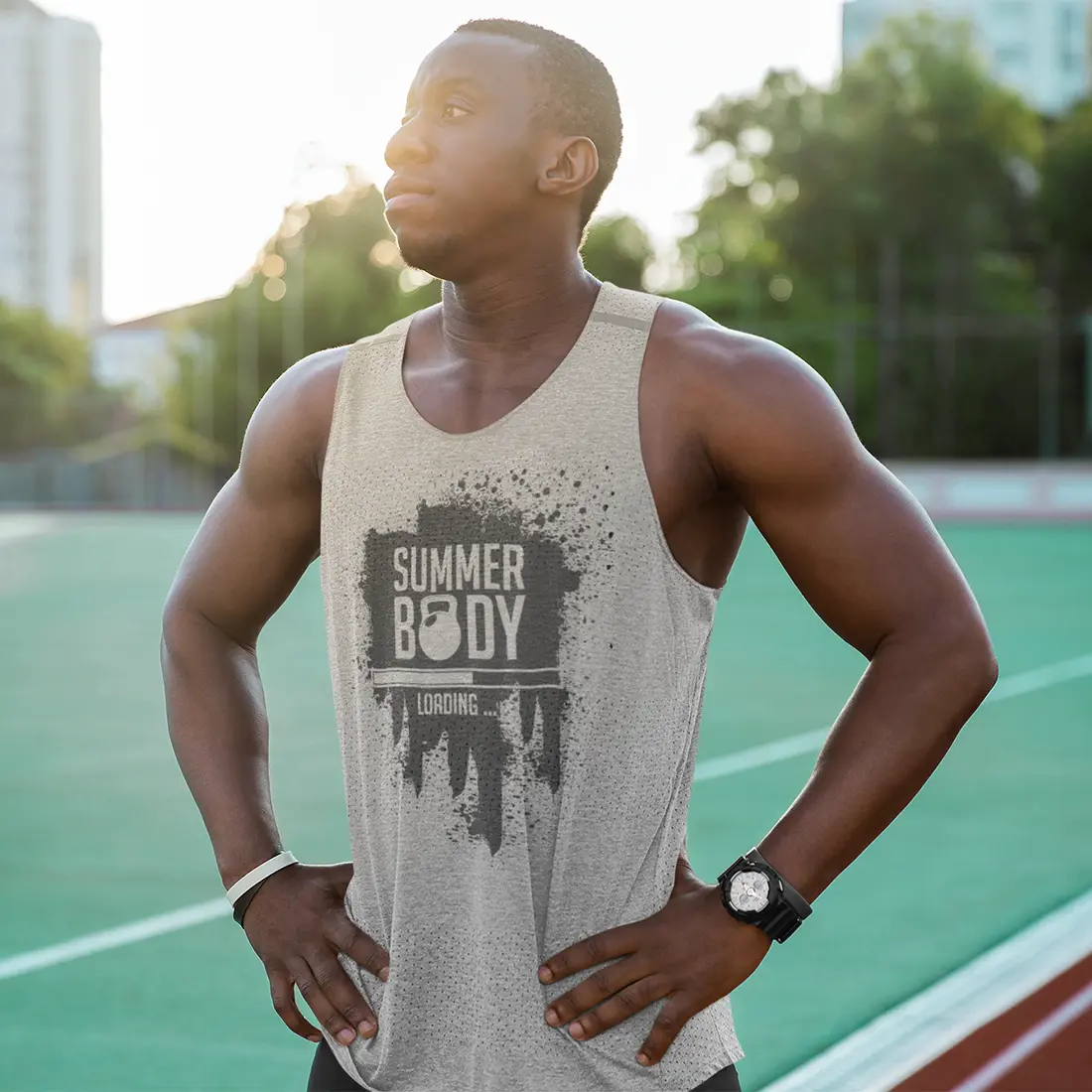 'Summer Body Loading...' Sweat Activated Tank Top (Men's)