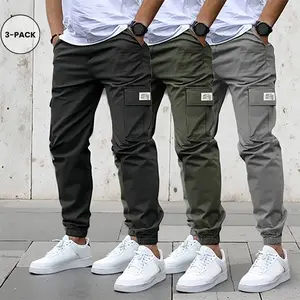 Men's Work Pants Comfortable Casual Outdoor Fashion Trendy Sports Long Pants with Pockets and Elastic Waist for Everyday Wear