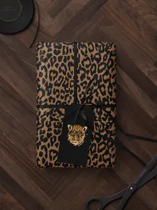 Cheetah Print Wrapping Paper Birthday Gift Wrap Roll Animal Theme Party Favor for Kid Premium Leopard Print Decoration