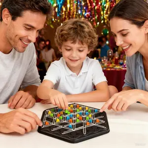 Geometric Chain Puzzle Board Game Multi-Player Interactive Tabletop Game for Family Fun Eco-Friendly Material Ideal Birthday Festival Gift for Boys Girls