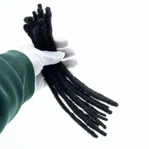10 Strands Per Pack Human Hair Dreadlock Crochet Extensions, 0.16 inch in standard thickness and crafted with genuine human hair. Suitable for men and women to create cool dread styles, these extensions support dyeing, twisting and various DIY restyling.