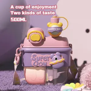 Fun shaped children's water cups for dispensing,Curious Twin Cup Dispenser Kids Cup,Summer water cup,Double cup,Outdoor water cup,Helloween Gifts Fun Stopper Bottles Reusable Drinkware Toddler water bottle for women