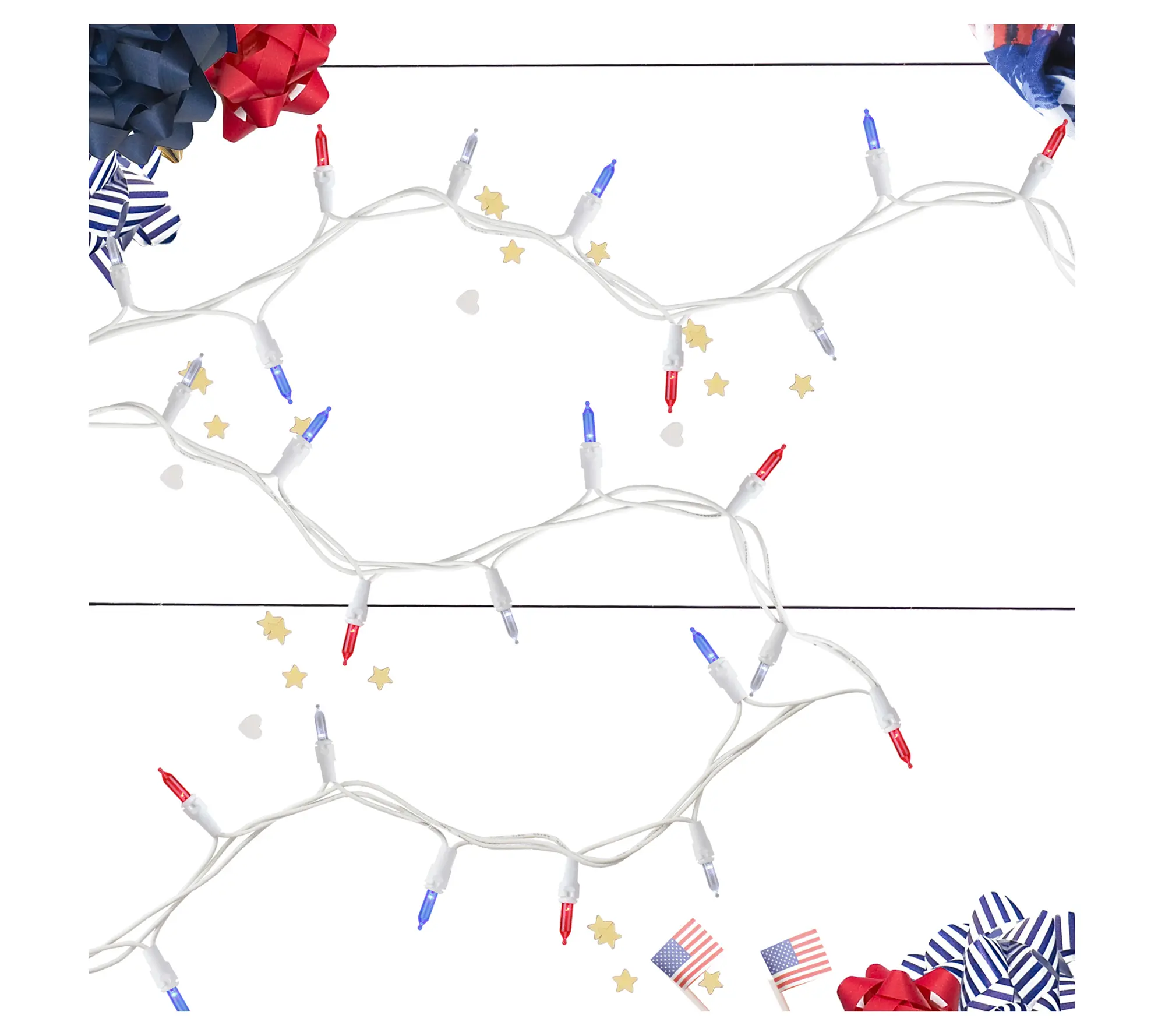 Northlight 33' (100ct) Red/Whi te/Blue LED Ame rican Mini Lighs Northlight 33' (100ct) Red/Whi te/Blue LED Ame rican Mini Lighs