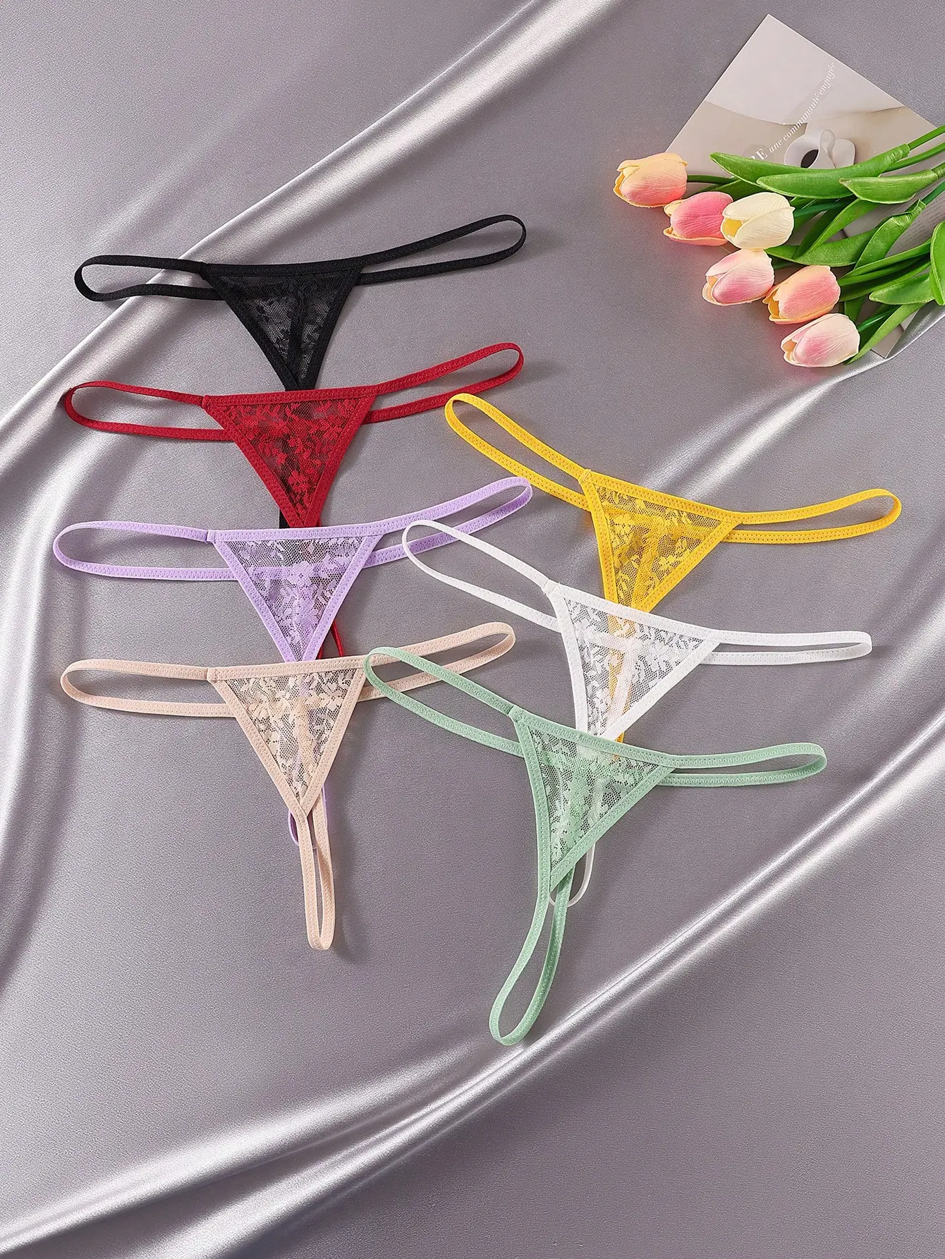 LUSHLACE Lace Panties Sexy Solid Color Underwear for Going Out