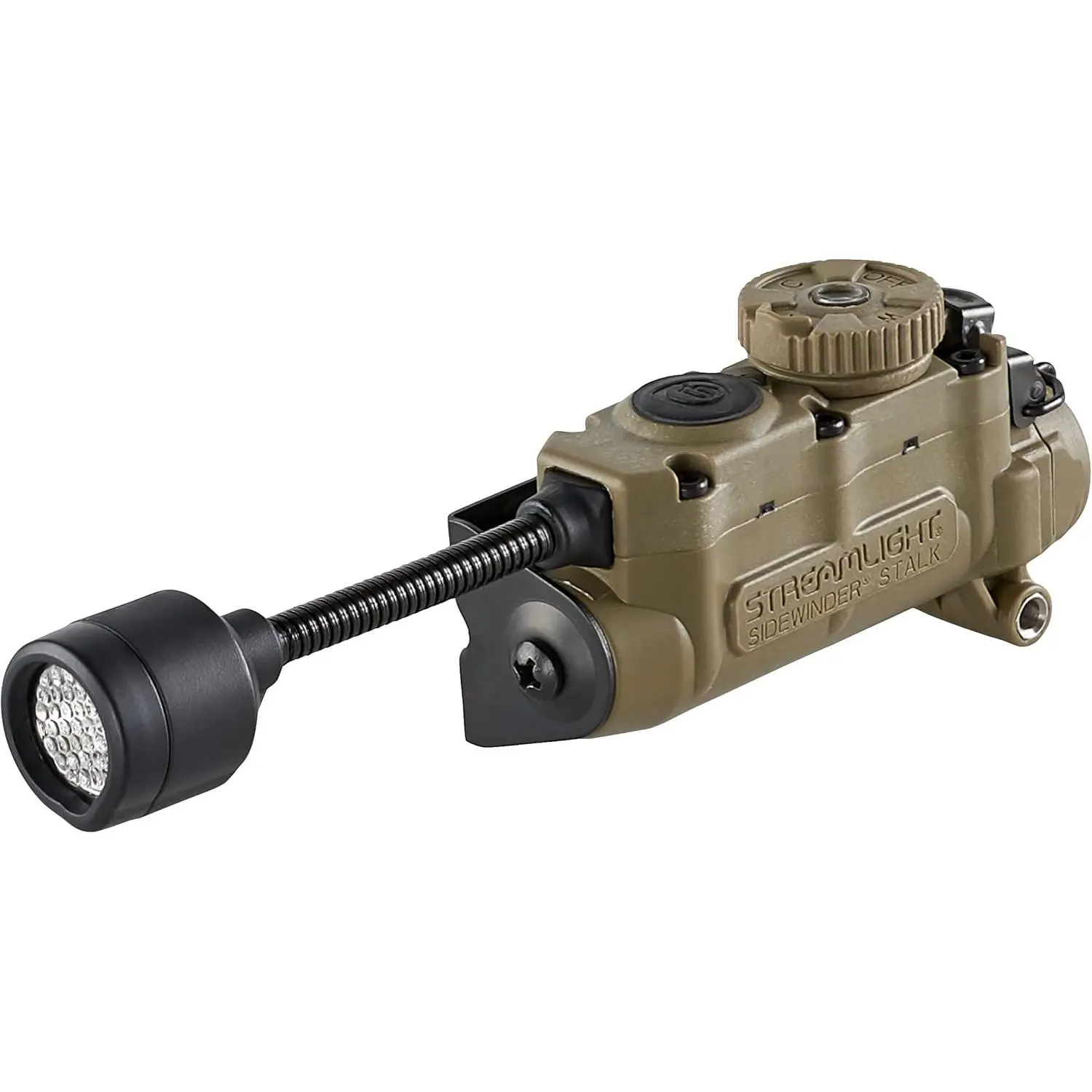 14307 Sidewinder Stalk 76-Lumens Tactical Helmet Light with Flexible Stalk Includes Arc Rail Mount in Retail Box, Coyote