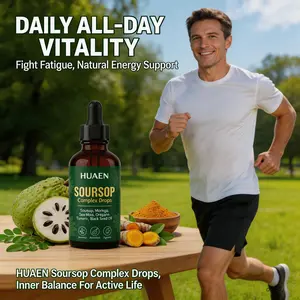 HUAEN Soursop Bitters Liquid Drops 10-in-1 with Nori Moringa Turmeric Black Seed Oil Oregano Ashwagandha Herbal Extracts for Overall Health Vegan Non-O 2 fl oz Healthcare Natural Dietary Supplement Fitness Edible Vitamin