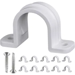 10 set pipe clampssch 34 in 25mm pvc pipe strap clipstwo hole plastic pipe clampsconduit strap clamps