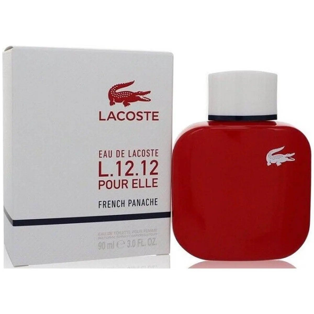LACOSTE L.12.12 Pour Elle French Panache Eau de Parfum, Aromatic Floral Perfume for Women with Musk & Rose Notes, A Daily Wear Signature Scent, 3.0 fl oz, Aromatic Floral Fragrance