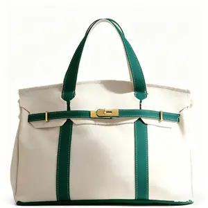 2026 Trending Purses for Women Canvas Platinum Large Capacity Curve Tote Bag Niche Design