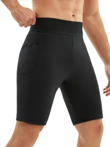 1pcs Men's Neoprene Sauna Hot Sweat Warm Shaping Shorts with Pocket Compression Fit Shapewear