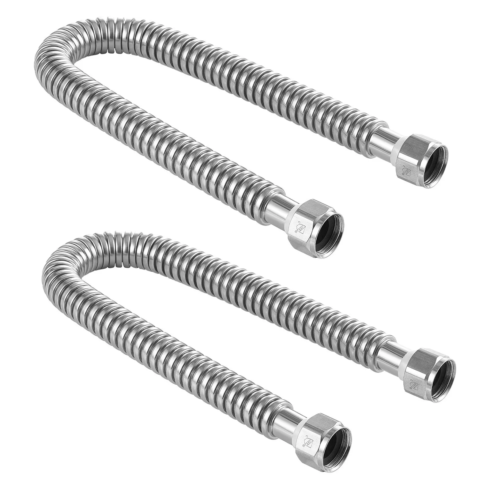 VEVOR Water Heater Installation Tool Kit, 24 in Stainless Steel Flexible Corrugated Flex Connector, 3/4 Inch FIP Threads Ports, Universal for Residential Plumbing, Laundry Room & Boiler Room Water Heating Use