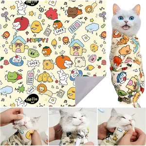 Cat Wrap for Cutting Nails, Cat Grooming Wrap, Cat Restraint for Nail Clipping, Cat Swaddle Wrap, Velcro Fabric Wrap for Cats, Pet Tool Cat Grooming Supplies (Large)