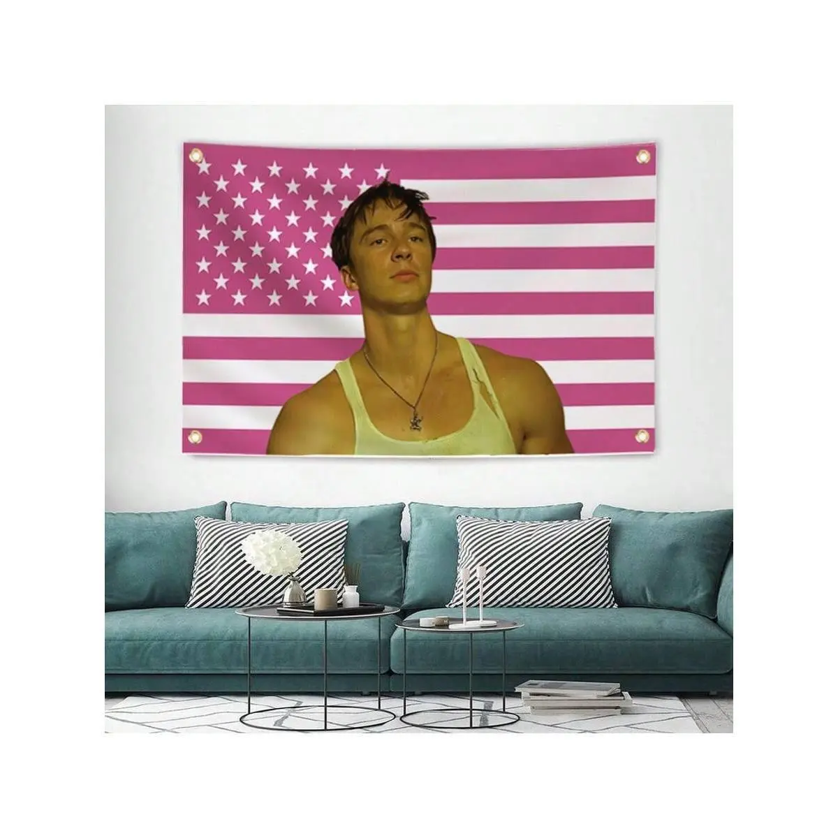 Drew Flag 40in*60in Rafe Pink America Cameron Decorative Flag, 4 Brass Grommets, Wall Hanging Tapestry For Room Decor, College Dorm, Outdoor Porch, Or Indoor Decorations Party Decor Banner Gifts Graduation Party Gifts Home Decors