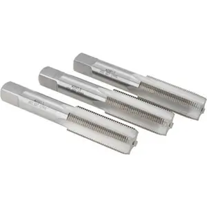 Value 3-Pc Right Hand Thread Cutting Tap Set, Metric Fine, 4 Flute, High-Speed Steel, Bright Finish, 4-15/32" OAL, JY