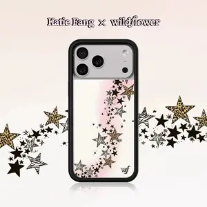 Wildflower Katie Fang WF Phone Case – Shockproof Hard Cover for iPhone 12 13 14 15 16 17 & Pro Max, Cute Protective Anti-Drop Back Case