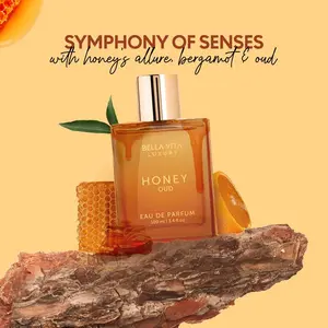 Bella Vita Luxury's Honey Oud | Eau de Parfum 100ml (3.4 fl oz) | Patchouli, Vanilla, Bergamot | Floral & Spicy | Made with Clean & Vegan Essentials Oils | Cruelty Free Fragrance Perfume