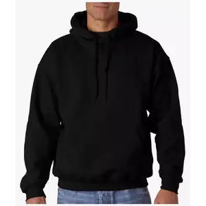 Gildan Heavy Blend Hoodie Men Pullover Plain Hooded 8500 Large BLACK