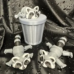 3D Printed Adorable Articulated Raccoon Flexi
