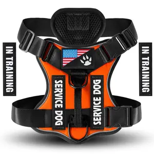 Adjustable Tactical Vest for Large Dogs, Reflective Dog Leash, Reflective Strip Harness, Anti-Pull Design, K9 Training Harness, Military Style, Easy Control, Durable Reflective Harness