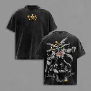 Megumi Fushiguro Mahoraga - Jujutsu Kaisen Tee, Vintage Washed Oversized Anime T-Shirt, Shikigami Mahoraga Graphic Top, Unisex Streetwear Apparel, Soft Classic Menswear Clothing, JJK Curse Technique Design, Anime Fan Gift Tee, Suitable for Daily Wear