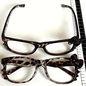 Leopard Print Fashion Glasses Y2K Retro Style Frames, Luxury Ladies Accessories, Cute Lens Free Round Frame
