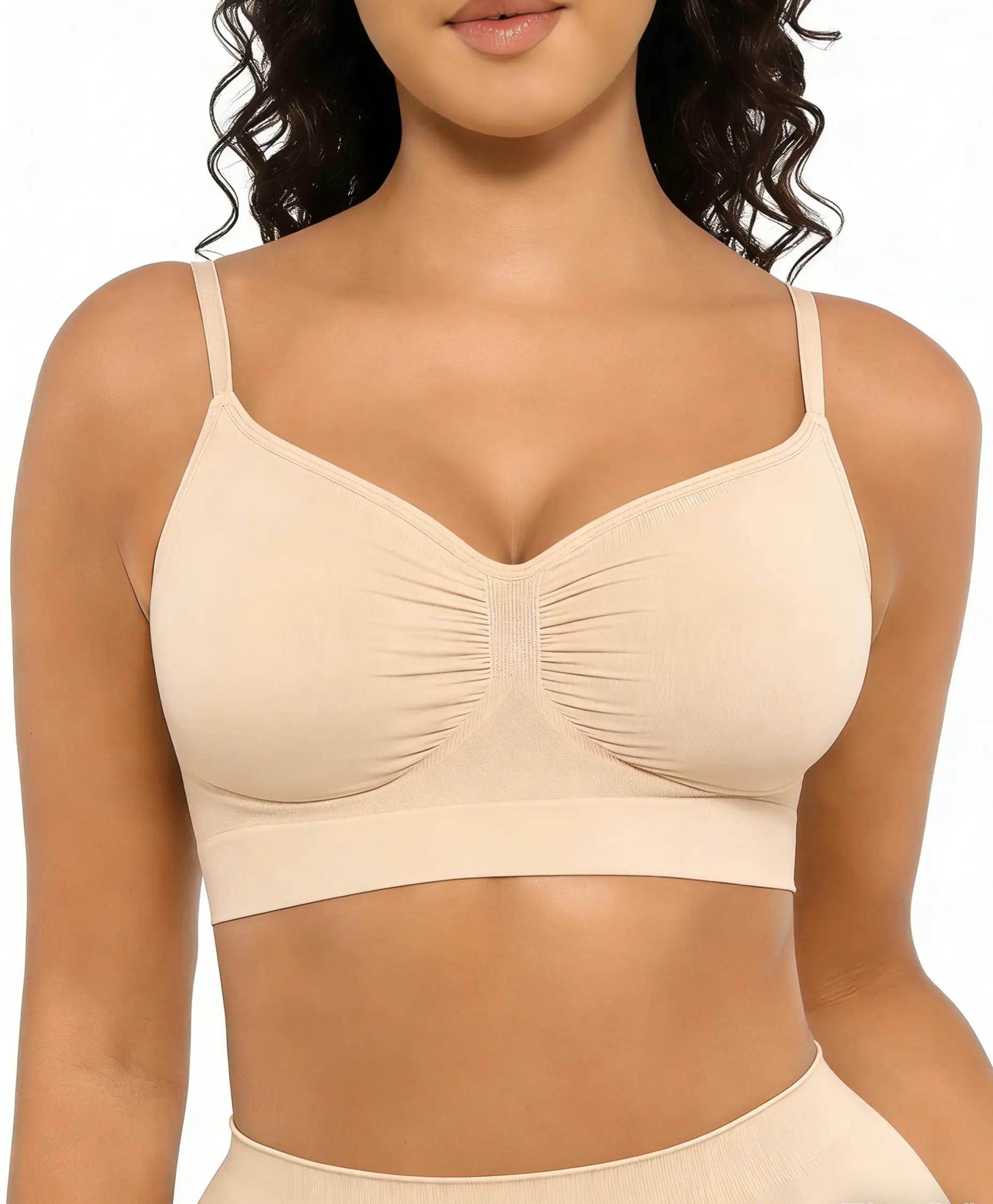 Women's Wireless Bra Comfortable Bra No Underwire No Padding Camisole Bra Seamless T-Shirt Bra Sports Bra Basic Bra Comfortable Fit Women's Daily Wear Removable Cups bralette