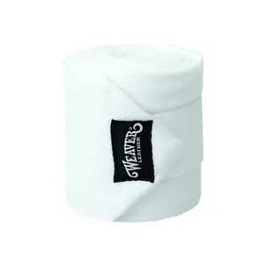 Weaver Leather Polo Leg Wraps 4 Pack White - 4-1/2" Wide x 9' Long Brushed Pile Fleece