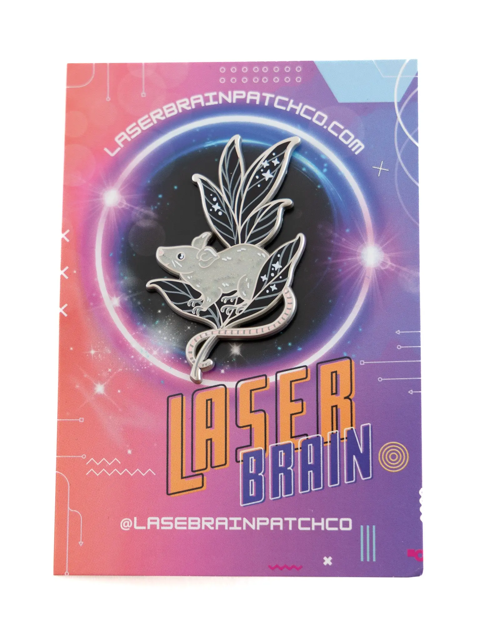 Mouse in Leaves Pin LASERBRAIN