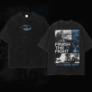 Retro Limited Vintage 90's FINISH THE FIGHT Halo 3 Vintage T-Shirt Gift for Him Her Vintage Y2K Classic Menswear gamer gift Streetwear Cotton Fabric JC6