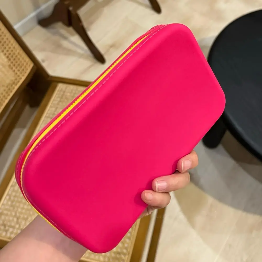 1/2/3counts Silicone Tote Bag，Large Capacity Cosmetic Bag, Makeup Organizer Pouch, Travel Essentials Suitable for Travel Outings Storage Bag, Document Storage Bag, Boarding Zipper Bag, Cosmetic Travel Bags