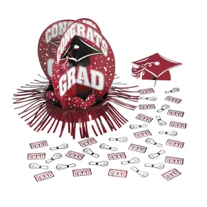 Burgundy Graduation Party Table Decorating Kit - 23 Pc.