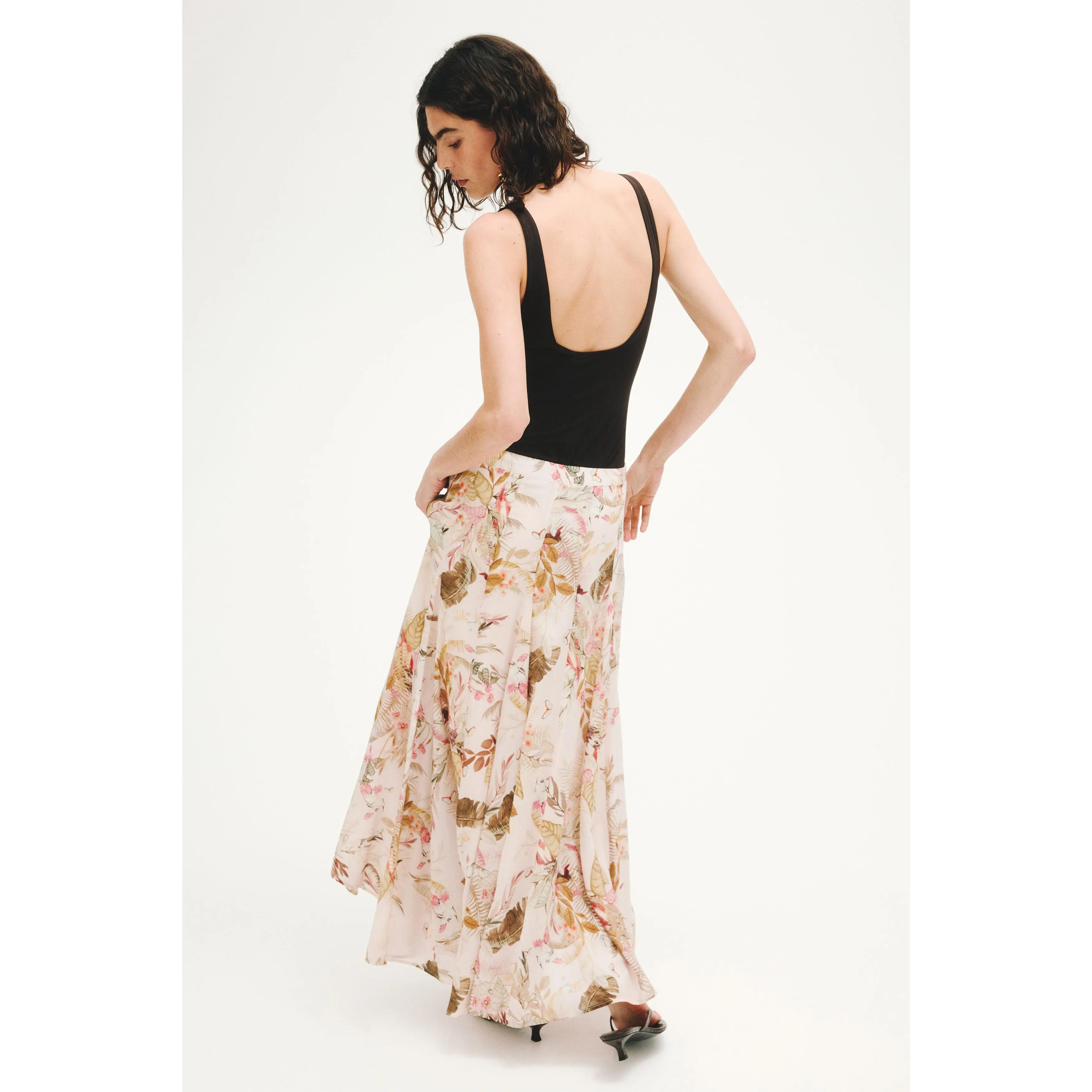 H&M Flared viscose-blend skirt