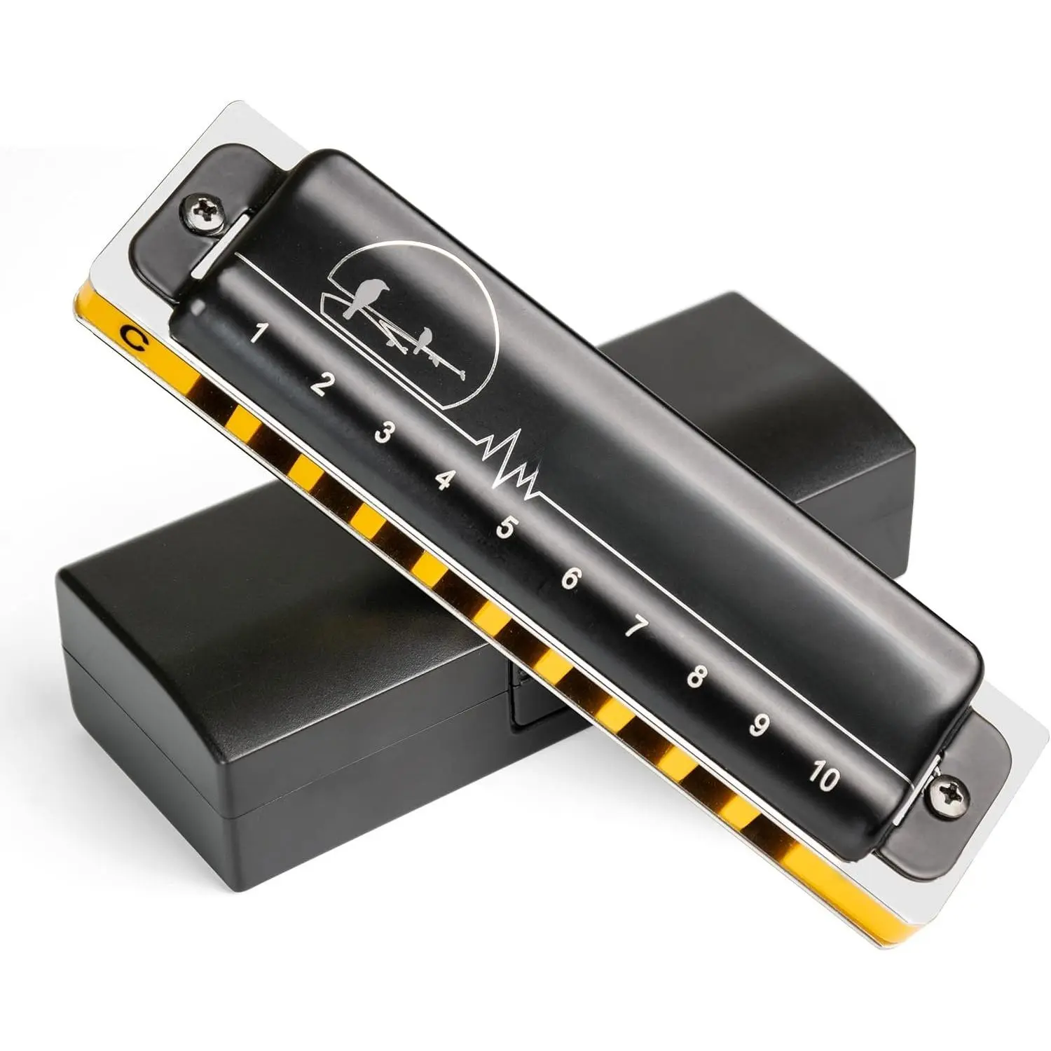 Diatonic Harmonica of C Key,Blues Mouth Organ 10 Holes 20 , Reed of Phosphor Bronze, ABS Combo, Easy-Clean Cover,10 Holes Blues Harp for Adult, Beginner
