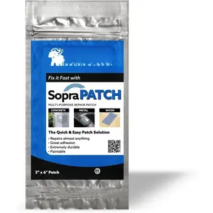 Fiberglass Reinforced Repair Patch - 3"x6" UV-Curing Peel & Stick Patch for Holes,  & Cracks - Durable Surface Repair for Metal, Plastic, , Drywall &  (2" x 3")