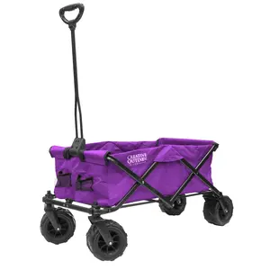 All-Terrain Folding Collapsible Beach Wagon | Heavy Duty | Purple