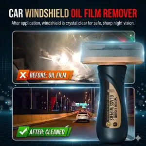 Windshield Oil Film Eraser Wand - All-in-One Pro Kit with Glass Cleaning Emulsion Formula and Sponge - The Ultimate Streak-Free Solution to Prep for Rain Repellents