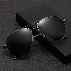 Polarized Aviator Sunglasses for Women Men, Metal Double Bridge Premium Shades, Summer New Trendy Black Eyewear, High-End Fashion for Daily Outdoor Wholesale