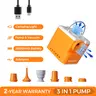 VOLLYC Rechargeable Battery-Powered Mini Electric Portable Air Pump - Camping Equipment, Fast Inflate/Deflate, LED Light, Pack Easy, Recharge & Go for Inflatable Airbed, Pool Floats, Travel Gear