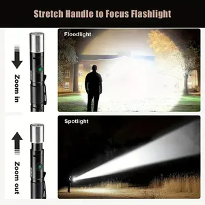 Electric Pen Light, Tail End Ignition, Outdoor Flashlight, Anti-Wolf Device, Women's Gift, Car Repair Tail Magnet, Portable Tactical EDC Pen Light, Equipped with Type-C Interface Powerful Electric ShockStrobe/Glare and Zoom Functions