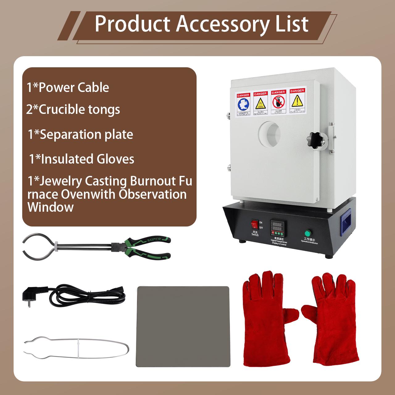 110V Jewelry Melting Furnace with Viewing Window - Digital Thermostat Oven with 6mm Insulation Board 110V Jewelry Melting Furnace with Viewing Window - Digital Thermostat Oven with 6mm Insulation Board