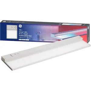 GE Cync Reveal HD+ Smart Undercabinet Light Fixture, 24-in Bar, Color Changing, Wi-Fi, Alexa, Google Home Compatible, Kitchen, White, 1500 Lumen