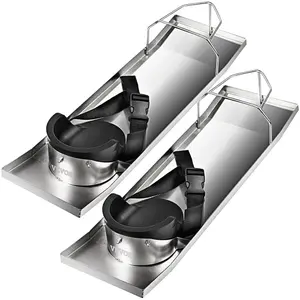VEVOR Stainless Steel Knee Boards for Cement Finishing, 30''x10'' Sliders with Pads Straps, Ideal for Smooth Concrete ApplicationVEVOR Super Brand Day