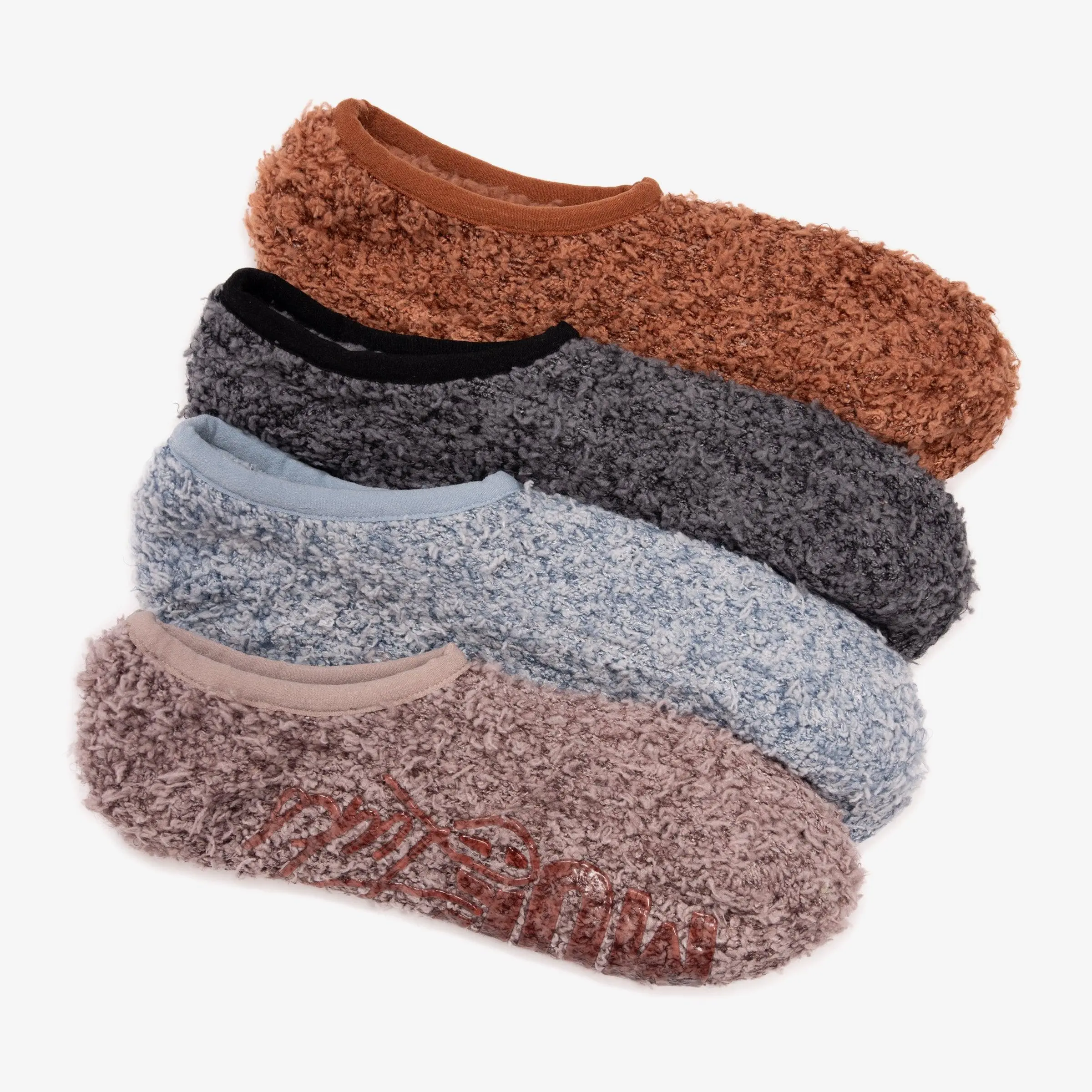 Women's Luxe Casual Home Slippers 4-Pack, Soft Brushed Fabric Ballerina Footies with Non-Slip Sole, Cozy and Lightweight, Cozy Multi Pack, Slip On, Elegant, Chic Shape, All Seasons, Year Round, Indoors
