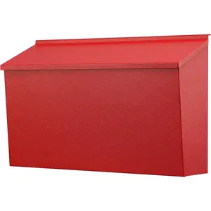 Wall-Mount Mailbox, Large Capacity Mail Box, Galvanized Steel Rust-Proof Metal  Box, Mailboxes for Outside,15.7"x9.9"x4.9" Red