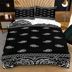Retro Paisley style printed duvet cover set, perfect for bedroom decoration for young and adult people, with a retro home atmosphere, including 1 duvet cover and 1 or 2 pillowcases without a core and pillow