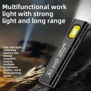 Auto Repair Work Light Edc High-Intensity Flashlight Strong Magnetic Adsorption Portable Super Bright for Car Repair Camping Tent